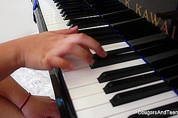 Brunette Hottie Gets Her Hairy Pussy Eaten By Her Piano Teacher - CougarsandTeens