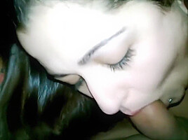 Brunette teen 18+ Giving a Blowjob - POV