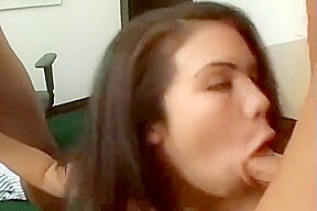Buff Stud Gets Head While His Friend Slides Dildo Up Chicks Pussy