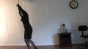 Burglar helps bondage girl to pee