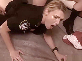 Busty Blonde BubbleButt Cop Gets Blacked!!