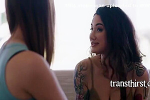 Busty Fucked A Horny Tranny (stepmom With Saska Sage And Arabelle Raphael