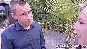 Busty Milf Takes On Two Dicks Outdoors