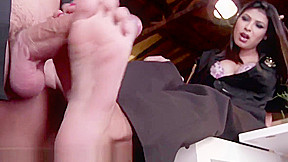 Busty Police Babe Footjob Fucking