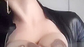 Busty babe squirting solo