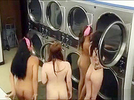 Busty teen 18+ Fucked Together With Her Bffs In Laundry Area