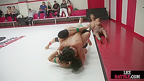 Busty wrestling dykes strapon fuck lesbians in kinky group