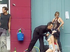Butt plugged babe disgraced at bike shop