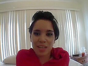 Buxom Latina with a sublime ass Renae Cruz sucks and fucks a long cock POV style