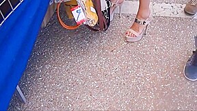 Candid beige high heel sandals