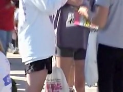 Candid short shorts wrapping hot amateur girls legs around 03zt