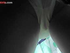 Candid upskirt movie features skinny ass slim