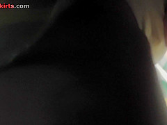 Candid upskirt movie features skinny ass slim