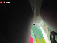 Candid upskirt movie features skinny ass slim