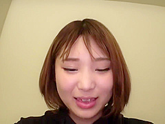 Carefree girl who soon becomes a woman's face after kissing