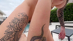 Cassidy Luxe, J Mac And Big Dicks In Hot Tattoo Babe Gets Fucked Outside By Big Dick