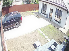 Caught In Front Of A Security Camera  Busty Girl Sucks Boyfriend In My Backyard!