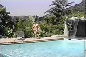 Chance Caldwell jerksoff by the pool