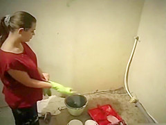 Changing clothes and getting to work