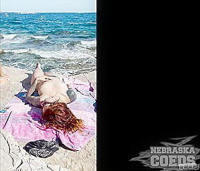 Cherry Spending The Day On Topless Beach With Friends Selfie Masturbating At Night