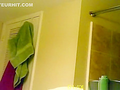 Chick taking care of hygine after shower