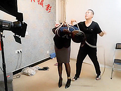 Chinese Bondage - Crotch Roped & Suspended