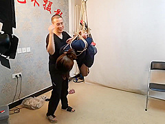 Chinese Bondage - Crotch Roped & Suspended