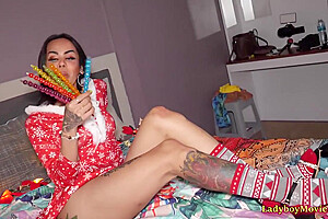 Christmas Holiday Ass Toying Action With Ladyboy Lanta