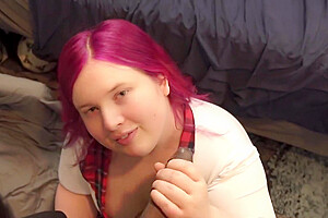 Chubby Bbw Pinky Sucks Bbc And Gets Creampie In Big Ass Pov