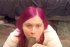 Chubby Bbw Pinky Sucks Bbc And Gets Creampie In Big Ass Pov