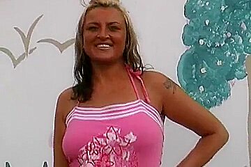 Chubby German Lady Loves Suckig A Loaded Cock Outdoors