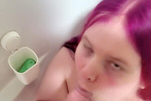 Chubby Shemale Drinks Piss And Cum Pov