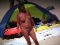Chubby mature women filmed on a nudist beach