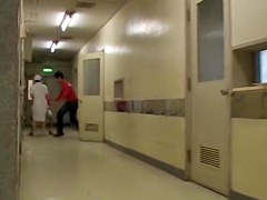 Chubby nurse got her horny bottom sharked in the corridor