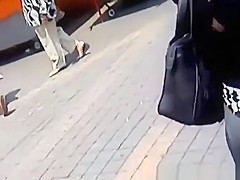 Chubby woman wearing tight clothes