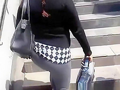 Chubby woman wearing tight clothes