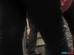 Classic panties under mini skirt in this upskirt clip