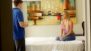 Classy blonde babe, Alexis Adams was caught on tape while she was having casual sex