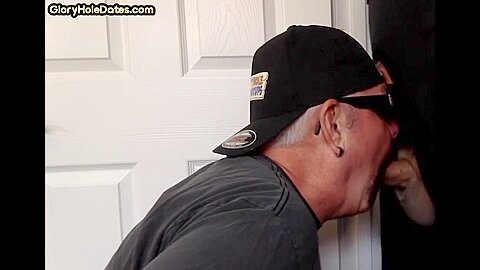 Cocksucking gloryhole DILF blows BFs hard cock at his home