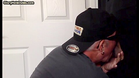 Cocksucking gloryhole DILF blows BFs hard cock at his home