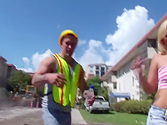 Construction Worker Gets Picked Up By A Lonely Milf That Is In Need Of Dick