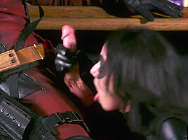 Cosplay MILF gives deepthroating and gagging for facial