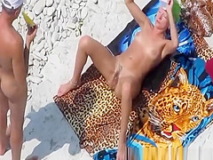 Couple fucking in water and shore