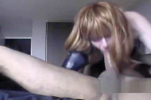 Crossdresser cum on face