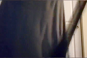 Crossdresser striptease with big cumshot at the end