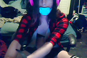 Cuffed, Gagged, Plugged, Clit Caged, and Listening to