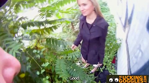 Cute Blonde Fucked In The Woods