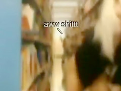 Cute Blonde Girl Flashes Nude in a Public Library