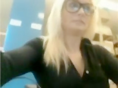 Cute Blonde Girl Flashes Nude in a Public Library