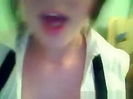Cute brunette alternative girl masturbating for her webcam chat